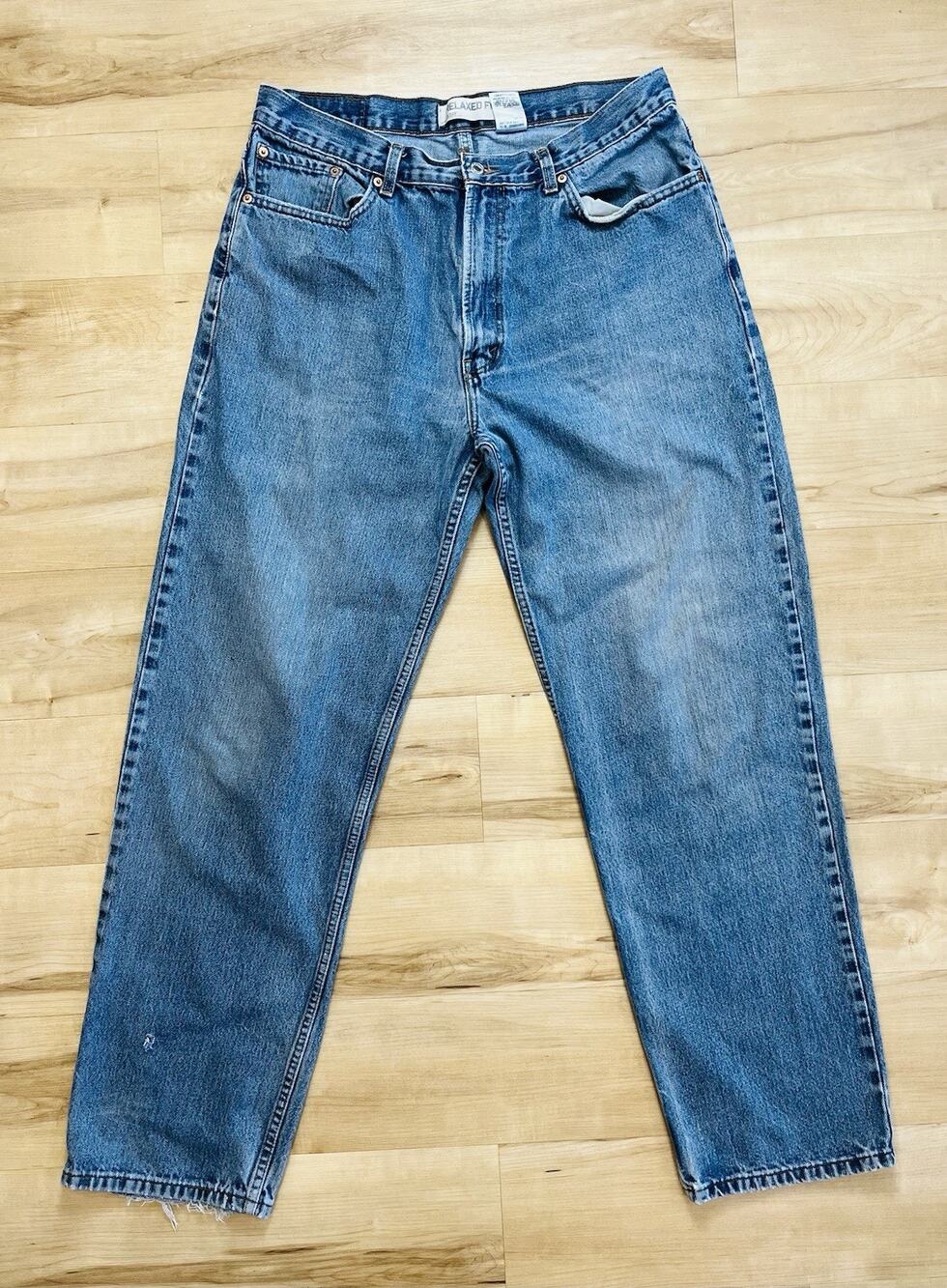 Levis 550 Relaxed Fit Jeans Men 38x34 Light Wash Blue Tapered Leg Denim
